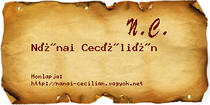 Nánai Cecílián névjegykártya